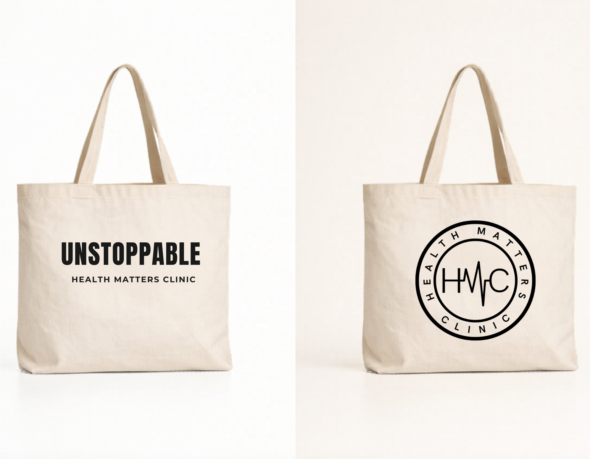 Unstoppable tote bag, Health Matters Clinic merch